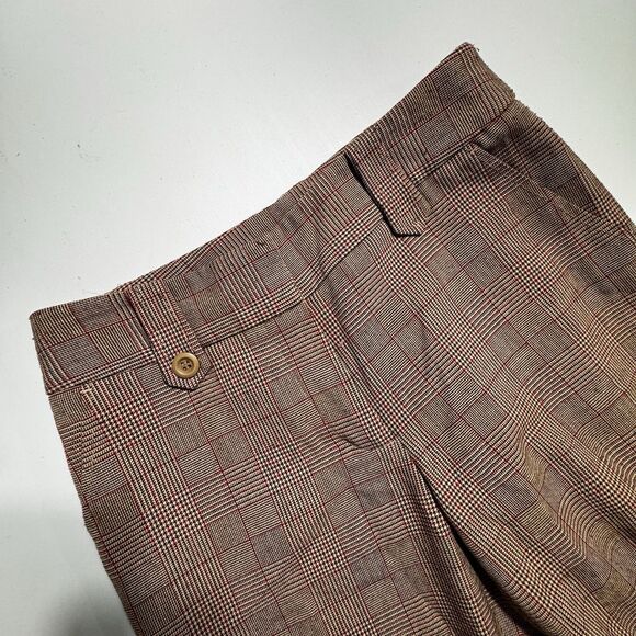 VTG 2000s Y2K MOSSIMO PLAID BOOTCUT DRESS PANTS BROWN/GREEN WOMENS 4 - Picture 3 of 11